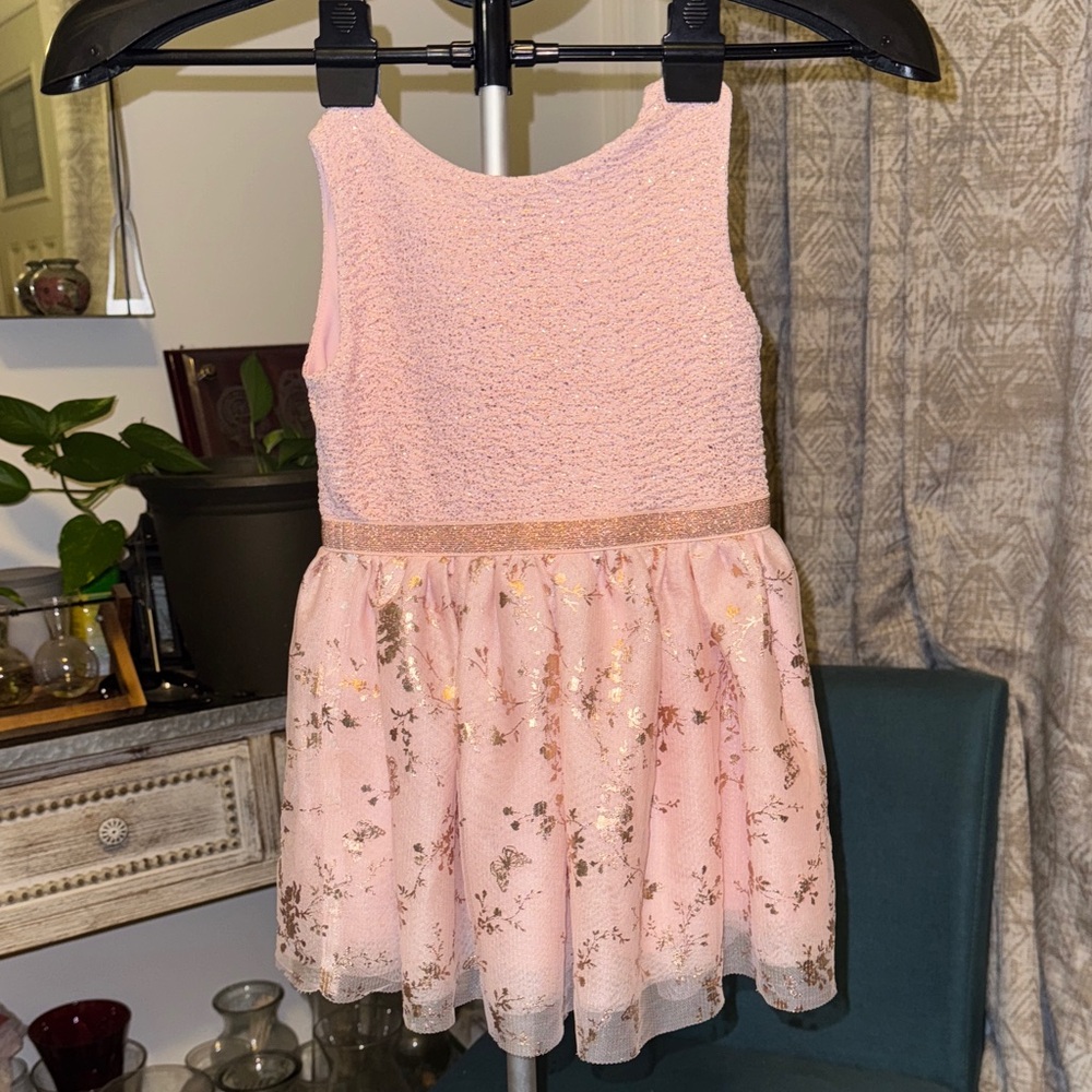 The Children's Place - Pink Sleeveless Dress with Gold Accents